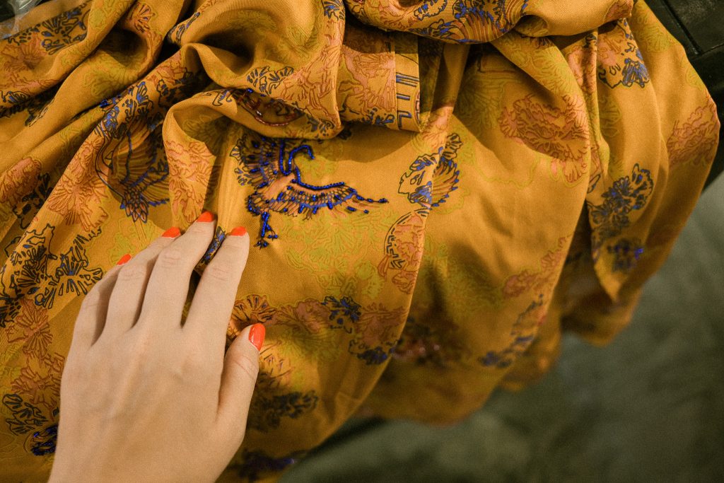 Embroidered mulberry silk kimono from Metiseko in Vietnam